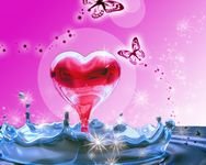 pic for 3D Heart In Water 